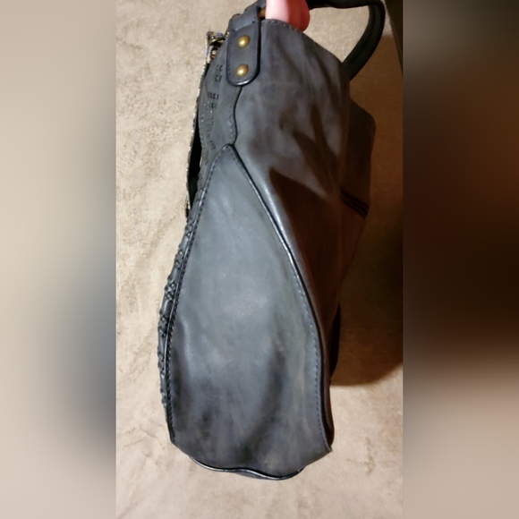 Wilsons Leather Dark Grey Rivet Brand Large Crossbody - Picture 7 of 11